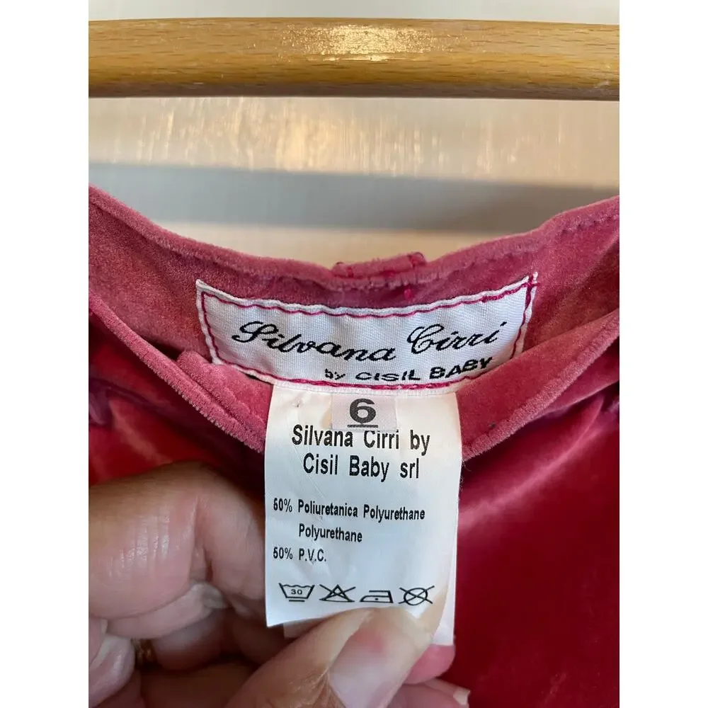 Silvana Cirri pink velour flare pant. Size 6.